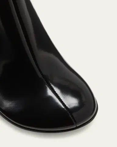 Bottega Veneta Atomic Leather Cylinder-Heel Ankle Booties | Thumbnail 5