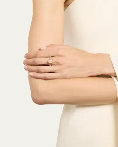 Pomellato 18K Gold Nudo Classic Rose Quartz Diamond Ring | Thumbnail 2 Pomellato 18K Gold Nudo Classic Rose Quartz Diamond Ring | Thumbnail 2
