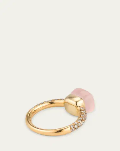 Pomellato 18K Gold Nudo Classic Rose Quartz Diamond Ring | Thumbnail 4 Pomellato 18K Gold Nudo Classic Rose Quartz Diamond Ring | Thumbnail 4
