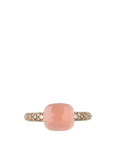 Pomellato 18K Gold Nudo Classic Rose Quartz Diamond Ring | Thumbnail 1 Pomellato 18K Gold Nudo Classic Rose Quartz Diamond Ring | Thumbnail 1