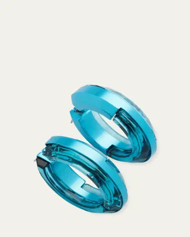 Swarovski Lucent Hoop Earrings, Blue | Thumbnail 3