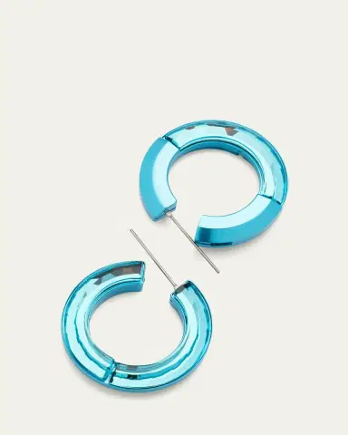 Swarovski Lucent Hoop Earrings, Blue | Thumbnail 4