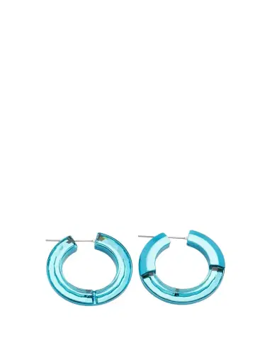 Swarovski Lucent Hoop Earrings, Blue | Thumbnail 1