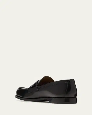 Prada Men's Spazzolato Triangle Logo Penny Loafers | Thumbnail 2 Prada Men's Spazzolato Triangle Logo Penny Loafers | Thumbnail 2