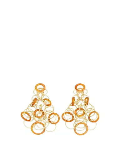 Buccellati Hawaii 18K Gold & Carnelian Pendant Earrings, 7cm | Thumbnail 1