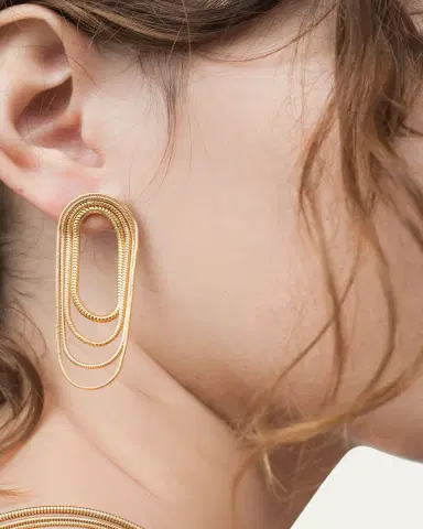 Fernando Jorge 18k Yellow Gold Multi-Chain Earrings | Thumbnail 2 Fernando Jorge 18k Yellow Gold Multi-Chain Earrings | Thumbnail 2