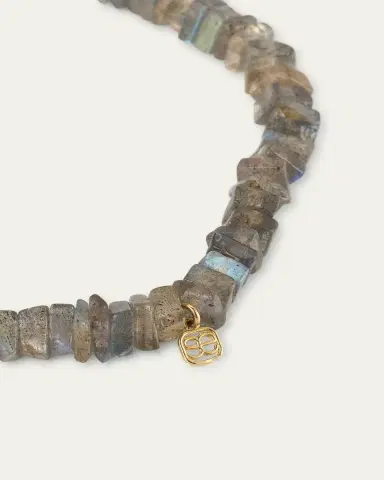 Sydney Evan 14K Pave and Labradorite Bracelet with Double Bow Charm | Thumbnail 4