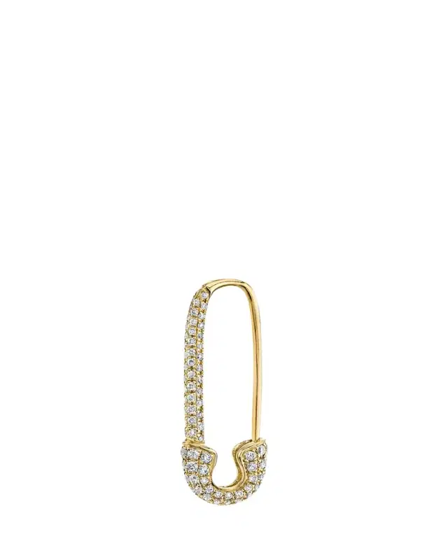 Anita Ko 18k Yellow Gold Diamond Safety Pin Earring, Single