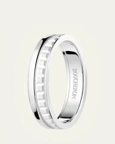 Boucheron 18K White Gold Quatre Double Wedding Band Ring, White Edition | Thumbnail 2
