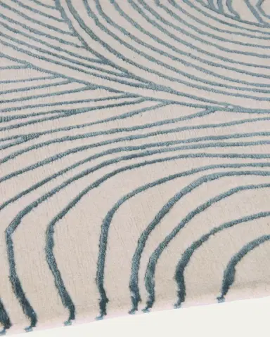 The Rug Company x Adam Hunter Waves Blue Hand-Knotted Rug, 8' x 10' | Thumbnail 3