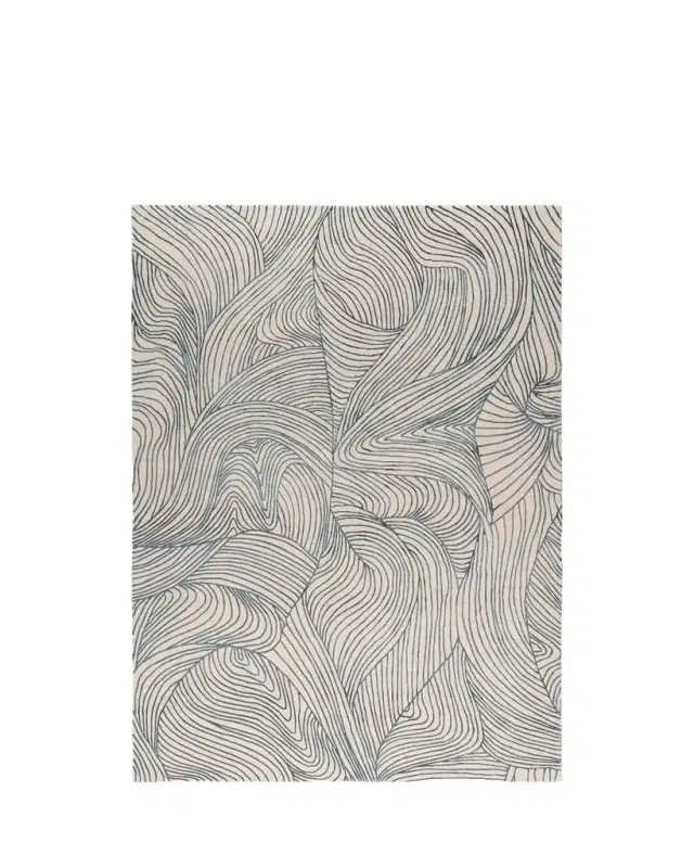 The Rug Company x Adam Hunter Waves Blue Hand-Knotted Rug, 8' x 10'