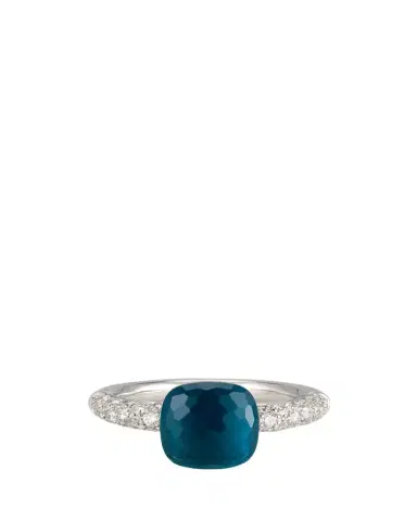 Pomellato Nudo Petite 18K Gold Ring with London Blue Topaz and Diamonds | Thumbnail 1 Pomellato Nudo Petite 18K Gold Ring with London Blue Topaz and Diamonds | Thumbnail 1