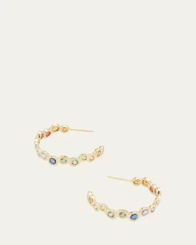 Ippolita 18K Starlet Huggie Earrings with Rainbow Sapphires | Thumbnail 3 Ippolita 18K Starlet Huggie Earrings with Rainbow Sapphires | Thumbnail 3