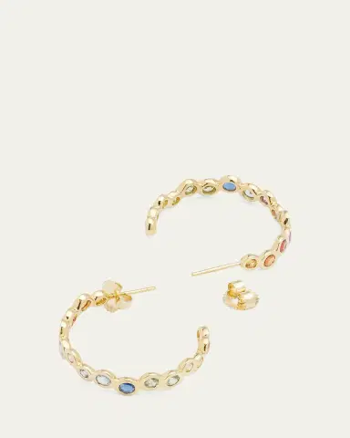 Ippolita 18K Starlet Huggie Earrings with Rainbow Sapphires | Thumbnail 4 Ippolita 18K Starlet Huggie Earrings with Rainbow Sapphires | Thumbnail 4