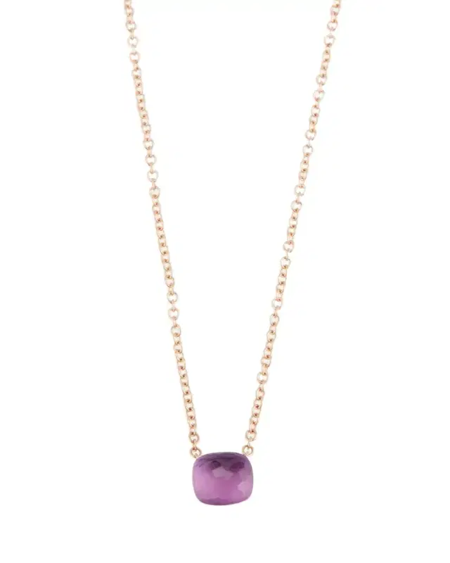 18K Gold Nudo Pendant with Amethyst