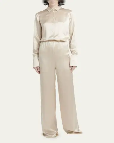 Ferragamo Fluid Wide-Leg Viscose-Satin Pants | Thumbnail 2 Ferragamo Fluid Wide-Leg Viscose-Satin Pants | Thumbnail 2
