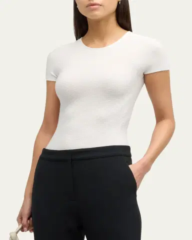 Giorgio Armani Scoop-Neck Short-Sleeve Ribbed Tee | Thumbnail 4 Giorgio Armani Scoop-Neck Short-Sleeve Ribbed Tee | Thumbnail 4