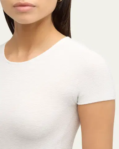 Giorgio Armani Scoop-Neck Short-Sleeve Ribbed Tee | Thumbnail 5 Giorgio Armani Scoop-Neck Short-Sleeve Ribbed Tee | Thumbnail 5