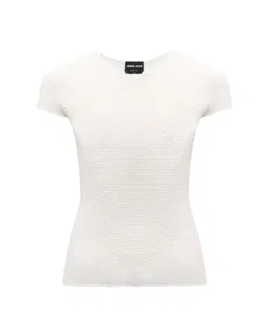 Giorgio Armani Scoop-Neck Short-Sleeve Ribbed Tee | Thumbnail 1 Giorgio Armani Scoop-Neck Short-Sleeve Ribbed Tee | Thumbnail 1
