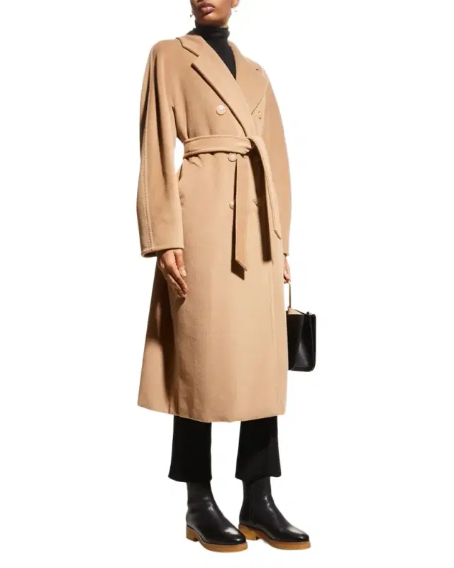 Wool-Cashmere Double-Breasted Madame Coat