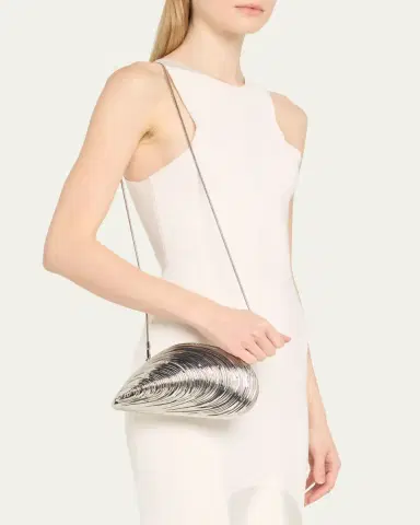 Simkhai Bridget Metal Oyster Shell Clutch Bag | Thumbnail 2 Simkhai Bridget Metal Oyster Shell Clutch Bag | Thumbnail 2