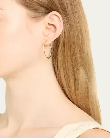 Lana 32mm 14K Gold Flawless Diamond Hoops Earrings | Thumbnail 2