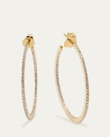Lana 32mm 14K Gold Flawless Diamond Hoops Earrings | Thumbnail 3