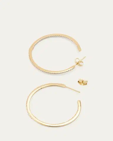 Lana 32mm 14K Gold Flawless Diamond Hoops Earrings | Thumbnail 4