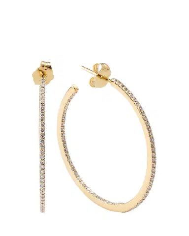 Lana 32mm 14K Gold Flawless Diamond Hoops Earrings | Thumbnail 1