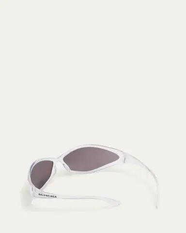 Balenciaga 90s Oval Iridescent Injected Nylon Wrap Sunglasses | Thumbnail 2