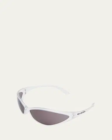 Balenciaga 90s Oval Iridescent Injected Nylon Wrap Sunglasses | Thumbnail 3