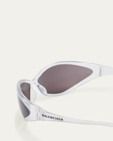 Balenciaga 90s Oval Iridescent Injected Nylon Wrap Sunglasses | Thumbnail 4