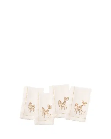 Hunt Slonem Painted Butterfly Embroidered Linen Dinner Napkin | Thumbnail 1 Hunt Slonem Painted Butterfly Embroidered Linen Dinner Napkin | Thumbnail 1