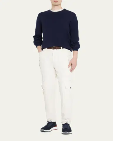 Brunello Cucinelli Men's Cashmere Crewneck Sweater | Thumbnail 2
