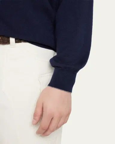 Brunello Cucinelli Men's Cashmere Crewneck Sweater | Thumbnail 5
