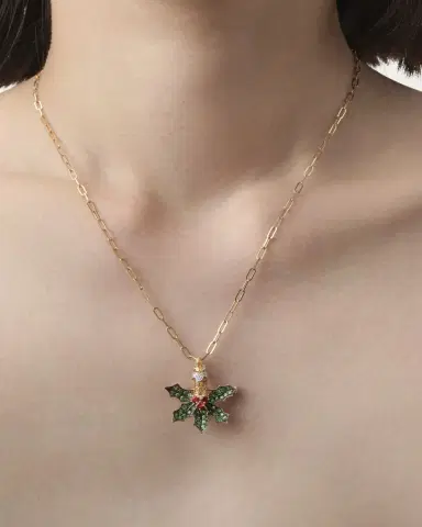Mio Harutaka White Gold Holly Jolly Brooch with Diamonds, Sapphires, Garnets, and Rubies | Thumbnail 2
