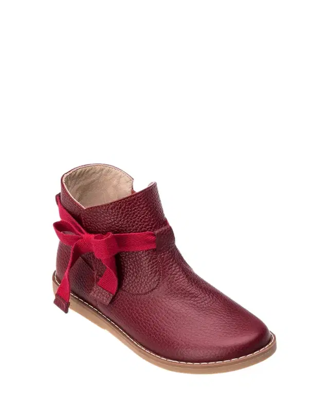 Girl's Sunny Bow Leather Booties, Baby/Toddlers