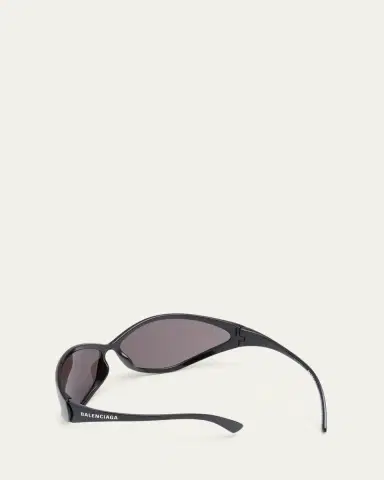 Balenciaga 90s Oval Injected Nylon Wrap Sunglasses | Thumbnail 2