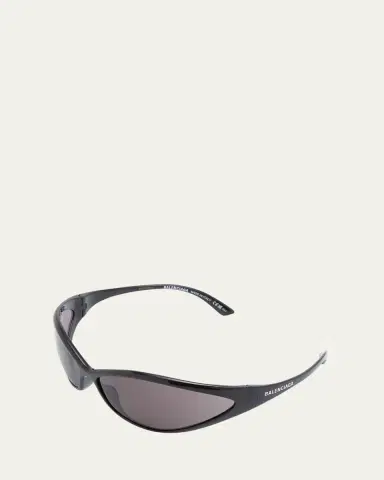 Balenciaga 90s Oval Injected Nylon Wrap Sunglasses | Thumbnail 3
