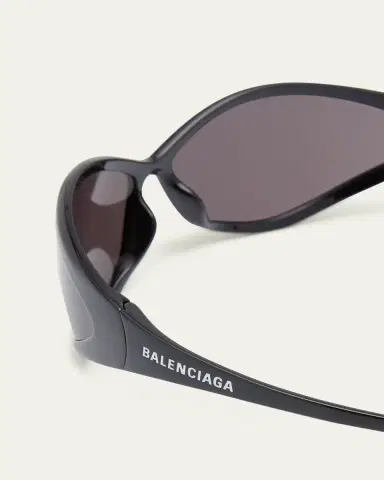 Balenciaga 90s Oval Injected Nylon Wrap Sunglasses | Thumbnail 4
