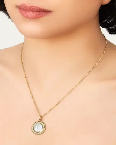 L. Klein 18K Gold Toscana Mother-of-Pearl and Diamond Classic Chain Necklace | Thumbnail 2