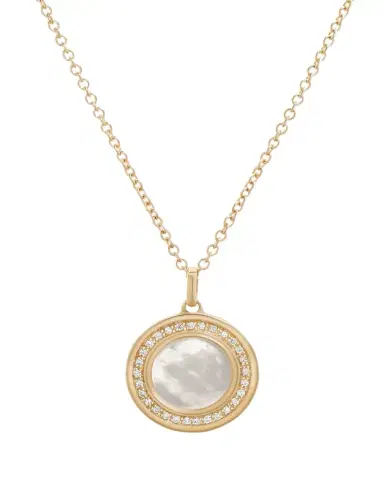 L. Klein 18K Gold Toscana Mother-of-Pearl and Diamond Classic Chain Necklace | Thumbnail 1