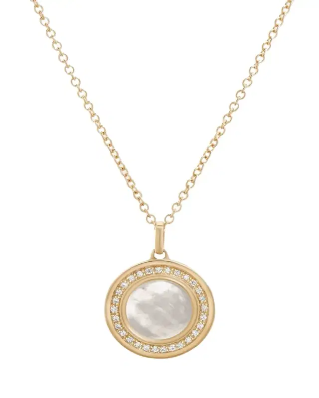 L. Klein 18K Gold Toscana Mother-of-Pearl and Diamond Classic Chain Necklace