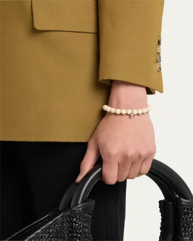 Sydney Evan 14k Cream Jasper and Fluted Brown Diamond Charm Bracelet | Thumbnail 2