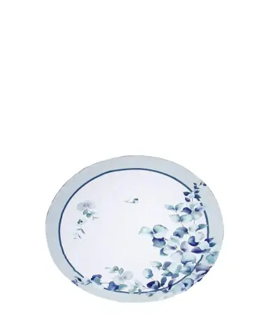 The Lino Eucalyptus Navy Tablecloth, 71" Round | Thumbnail 1