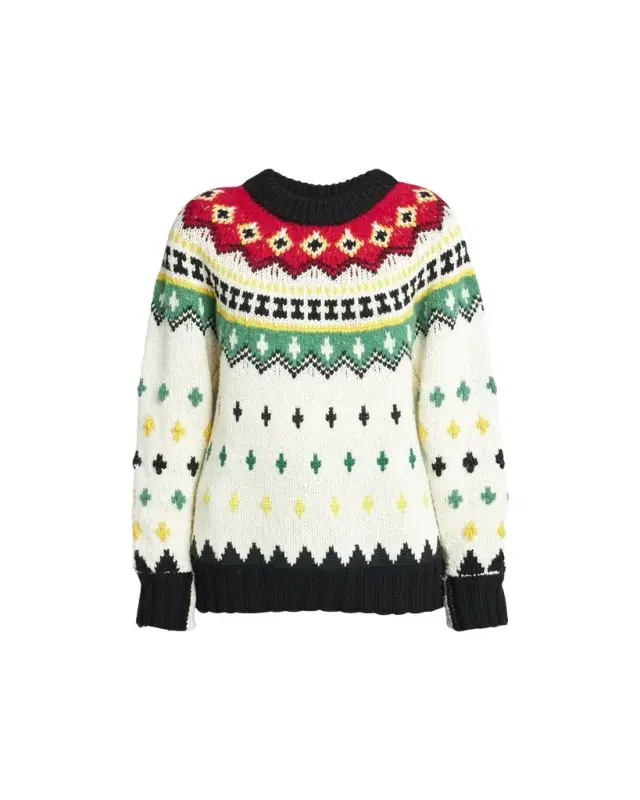 Moncler Intarsia Knit Wool Crewneck