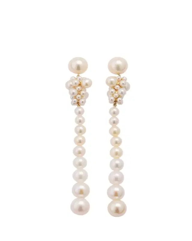 Sophie Bille Brahe 14K Recycled Gold Colona Earrings with Freshwater Pearls