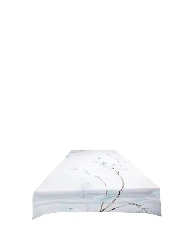 The Lino Japan Aqua Tablecloth, 71" x 125"