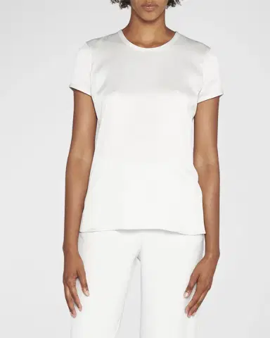 Giorgio Armani Crewneck Short-Sleeve Silk T-Shirt | Thumbnail 3 Giorgio Armani Crewneck Short-Sleeve Silk T-Shirt | Thumbnail 3