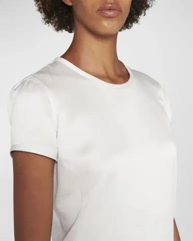 Giorgio Armani Crewneck Short-Sleeve Silk T-Shirt | Thumbnail 4 Giorgio Armani Crewneck Short-Sleeve Silk T-Shirt | Thumbnail 4